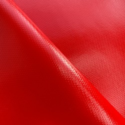Ткань ПВХ 600 гр/м2 плотная, Красный (Ширина 150см), на отрез  в Великие Луки