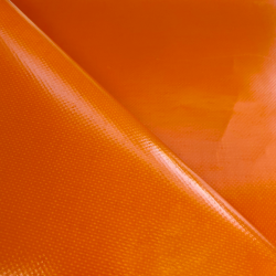 Тентовый материал ПВХ 450 гр/м2, Оранжевый (Ширина 160см), на отрез  в Великие Луки, 450 г/м2, 699 руб